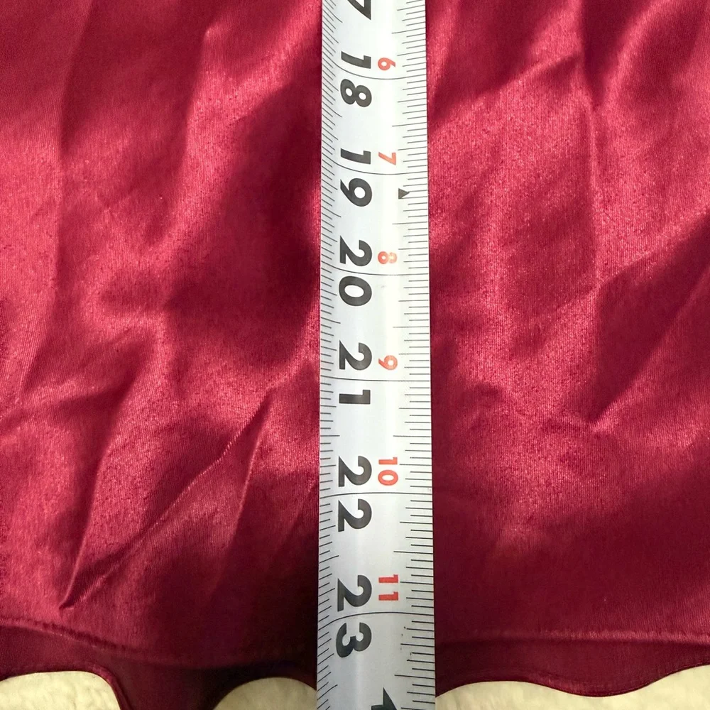 Vtg Wine Burgundy Satin Slip Dress 90s Minimalist Bias Cut Date Night Small Sexy